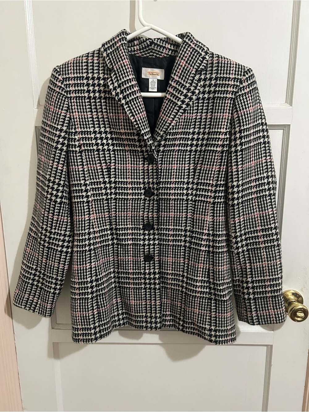 Vintage Talbots Houndstooth Wool Blazer sz 4